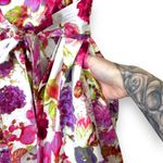 Eliza J 1950's Themed Pink Floral Collared Button Flare Skirt Midi Dress Size 0 Photo 3