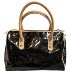 Braccialini Women's Glossy Classic Top Handle Handbag Black Beige One Size Photo 0