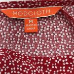 Modcloth Red Daisy Micro Floral Blouse with Embroidered Lace Trim Size Medium M Photo 4
