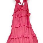 Boohoo size 8 pink maternity frill tie midi maxi dress Photo 1