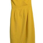House Of CB  London Womens Uma Sheath Dress Yellow Asymmetric Cocktail Formal S Photo 2