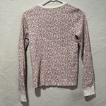 American Eagle  Multicolor Floral Waffle Knit Long Sleeve Thermal Size Small Photo 4