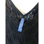 Free People sheer black floral lace mini dress with a beaded v-neck Photo 8