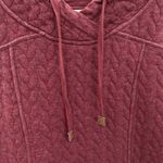 Orvis ‎ Pullover Sweater Womens Medium Red Cotton Blend Quilted Cowl Neck Pocket Photo 3