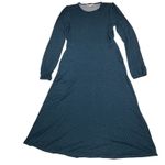 Boden Lucille Long Sleeve Jersey Midi Dress Navy Hunter Green Leaf Size 10 Long Blue Photo 13