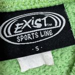 Exist Fleece Lined Terrycloth Knit Crew Neck Sweatshirt Lime Green Small Photo 9