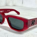 Off-White  OERI115S 2807 54 Greely Red Geometric Gray Lens Cat-Eye Sunglasses Photo 4