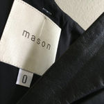 MASON by Michelle Mason Leather Silk Cutout‎ Dress Black Size 0 Photo 3