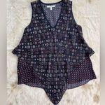Derek Lam 10 Crosby Bandana Print Sleeveless Silk Blouse Blue Size 2 Photo 0
