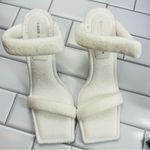 Good American NIB WHITE TERRY SLIP ON SANDALS Photo 3