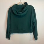 ZARA  Womens Cropped Hunter Green Hoodie Sweatshirt Small Photo 9