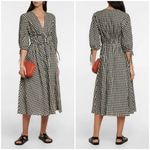 Altuzarra 💕💕 Donrine Seersucker Gingham Midi Dress ~ Black Ivory 42 EU NWT Photo 3