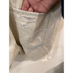 American Eagle Women's Distressed Denim Short Overalls Size M White 100% Cotton Size M Photo 5