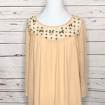 BKE Long Sleeve Beaded Trim High Low Tunic Top blouse Size Medium Photo 11