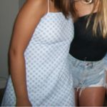 Trixxi White and Light Blue Eyelet Shift dress Photo 1