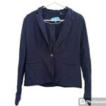 Draper James  RSVP Navy Blue Textured Cotton Rayon Blazer // Size Medium Photo 0
