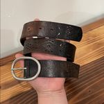 Fossil Vintage  Brown Tooled Leather Belt Cutouts Women’s Size Large Photo 1