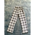 Born Cream Gray Buffalo Plaid Super Soft Plush Lounge Pajama Pants Small Gray Photo 1
