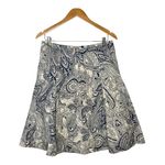 Talbots Paisley Print Skirt A-Line Cotton Casual Blue White Women Size 6 Photo 2