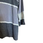 Multiples Top Womens Medium Gray Multicolor Stripe Fringe Stretch Blouse Photo 4