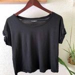 Old Navy  black cropped oversized t shirt Photo 0