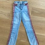 Paige  - Cindy Raw Hem Indigo Velvet Rose High Rise Jeans Ultra Skinny Photo 0