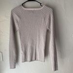 Gap ‎ Sweater Y2k Large Pink Gray Striped Stretch Crewneck Long Sleeve Pullover Photo 7