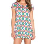 Michael Lauren  Cuba T Shirt Dress Bright Triangle Print Size Medium New Photo 0