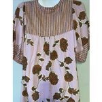 Knox Rose Dress Womens L Purple Orange Floral Boho V Neck Puff Sleeve Peasant Photo 10