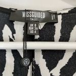 Missguided  Women’s Tall Zebra Print Tie Front Mini Dress Black & White Sz 4 NWT Photo 6