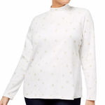 Karen Scott Snowflake Mock Neck Top White XL Photo 0