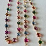 Vintage Austrian Crystal Necklace & Earrings Bezel Crystals Gold Tone Classic Photo 1