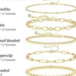 Gold Bracelets for Women, 14K Real Gold Jewelry Sets for Women Photo 4