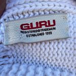 GURU Italian Wool Blend Large Ivory Knit Wrap Sweater Scarf Tassels And Poms White Photo 4