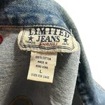 Limited Jeans  Blue Denim Sleeveless Vest Cropped Length with Pockets Photo 4