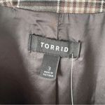 Torrid  Stretch Twill Fitted Vest Elation Plaid Deep Black Tan Vest Button Up NWT Photo 11