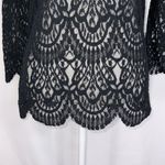 ZARA  Black Long Sleeve Lace Overlay Casual Cocktail Snug Fit Top S NWT Photo 6