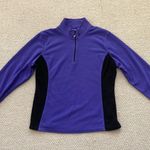 Champion Fleece Half Zip Sweater Size Large Purple Black Pullover Women’s EUC Photo 0