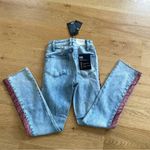 Paige  - Cindy Raw Hem Indigo Velvet Rose High Rise Jeans Ultra Skinny Photo 5