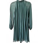 ASOS   Long Sleeve Pleated Dress - Teal Photo 1