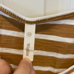 Wishlist Brown & White Striped Sleeveless Tie Top Photo 2