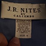 J.R Night By Cailiendo Blue Satin Rhinestone Buttons. Sheer Cuffed Sleeves Sz 8 Photo 10