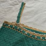 Tsumori Chisato teal Green and yellow crochet tank top with skull shaped pockets Size 2 Photo 3