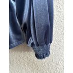 LC Lauren Conrad Vtg 90s Aqua Blue Top Women Large Blue Velvet Fairy Grunge Y2K Plunging V Neck Photo 3