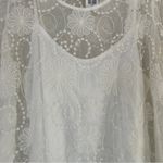 Indigo Soul 🦋 Lace Floral Embroidered Ivory White Cream Bohemian Mini Dress Photo 3