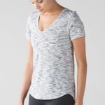 Lululemon What The Sport Tee Tiger Space Dye Black White V-Neck Shirt Size 6 Photo 0