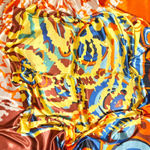 VTG RETRO Abstract Multicolor artwork Square oversized silky scarf 35’/35’ Multiple Photo 13