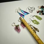 Dangle Drop Pierced Earrings Lot Of 6 Mostly Bead / Beaded Variety Photo 4