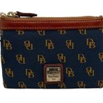 Dooney & Bourke Blue Brown Signature Pouch Case with Keychain Photo 0