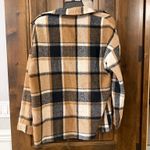Plaid Flannel Shacket Brown Size M Photo 1